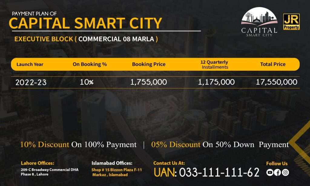 Capital-Smart-City-Executive-Block-Commercial-8-Marla-Payment-Plan